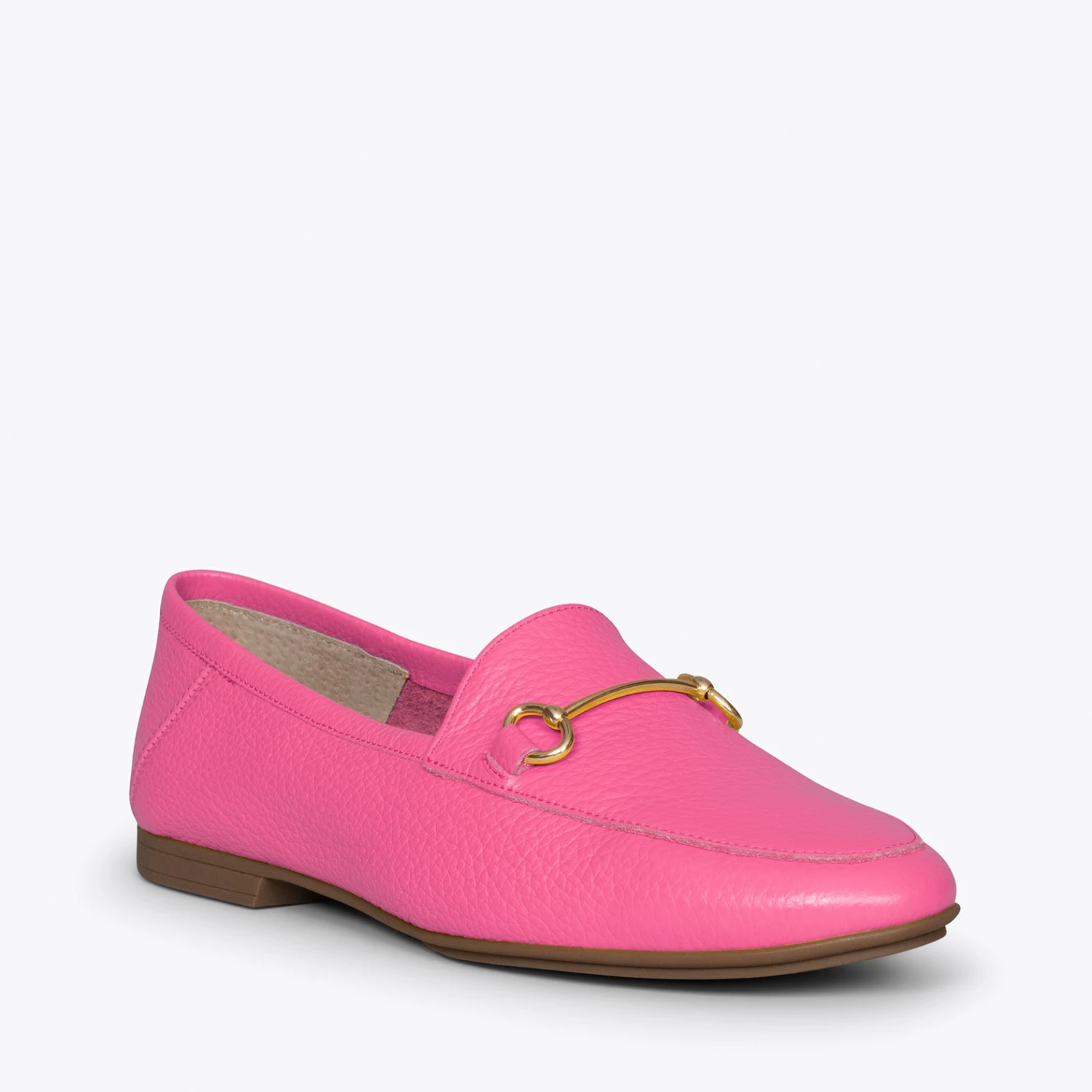 STYLE – Mocassins En Cuir Avec Détail Métallique ROSE CHEWING-GUM – Image 4