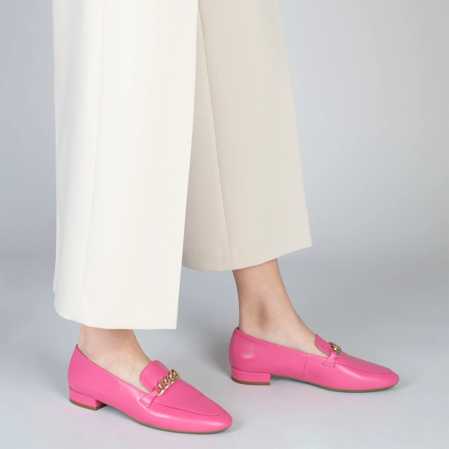 CHAIN – Mocassins En Cuir Pour Femme FUCHSIA – Image 6