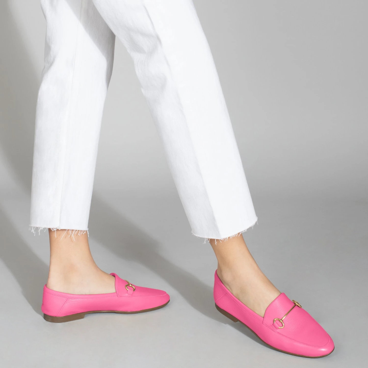 STYLE – Mocassins En Cuir Avec Détail Métallique ROSE CHEWING-GUM – Image 6