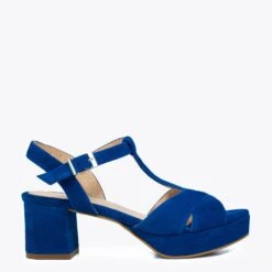 MARA - Sandale à Brides Croisées Et En Forme De T BLEU MARINE