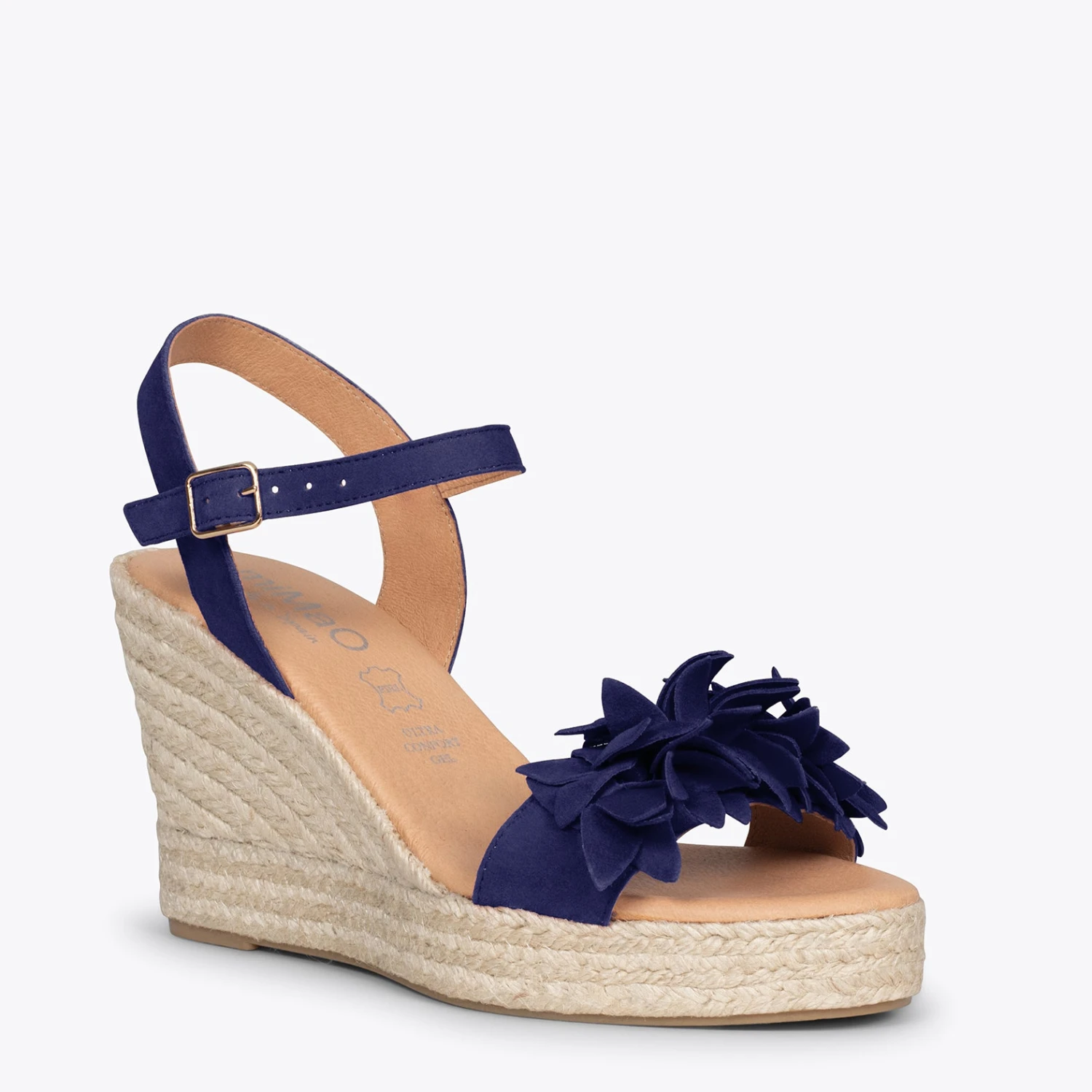 ZAHARA - Espadrilles Hautes Avec Fleurs BLEU MARINE – Image 4