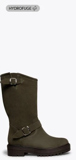RAIN - Bottes Hautes KAKI Avec Plateforme