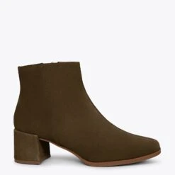 CITY - Bottines à Talon Avec Bout Carré KHAKI