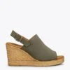 ZENIA - Sabot Compensé Espadrille KAKI