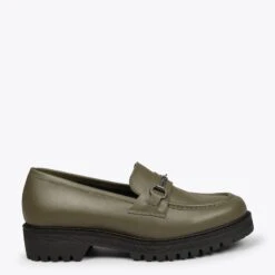 MORS - Mocassins Ă Talon Bas Et Ă Plateforme KAKI