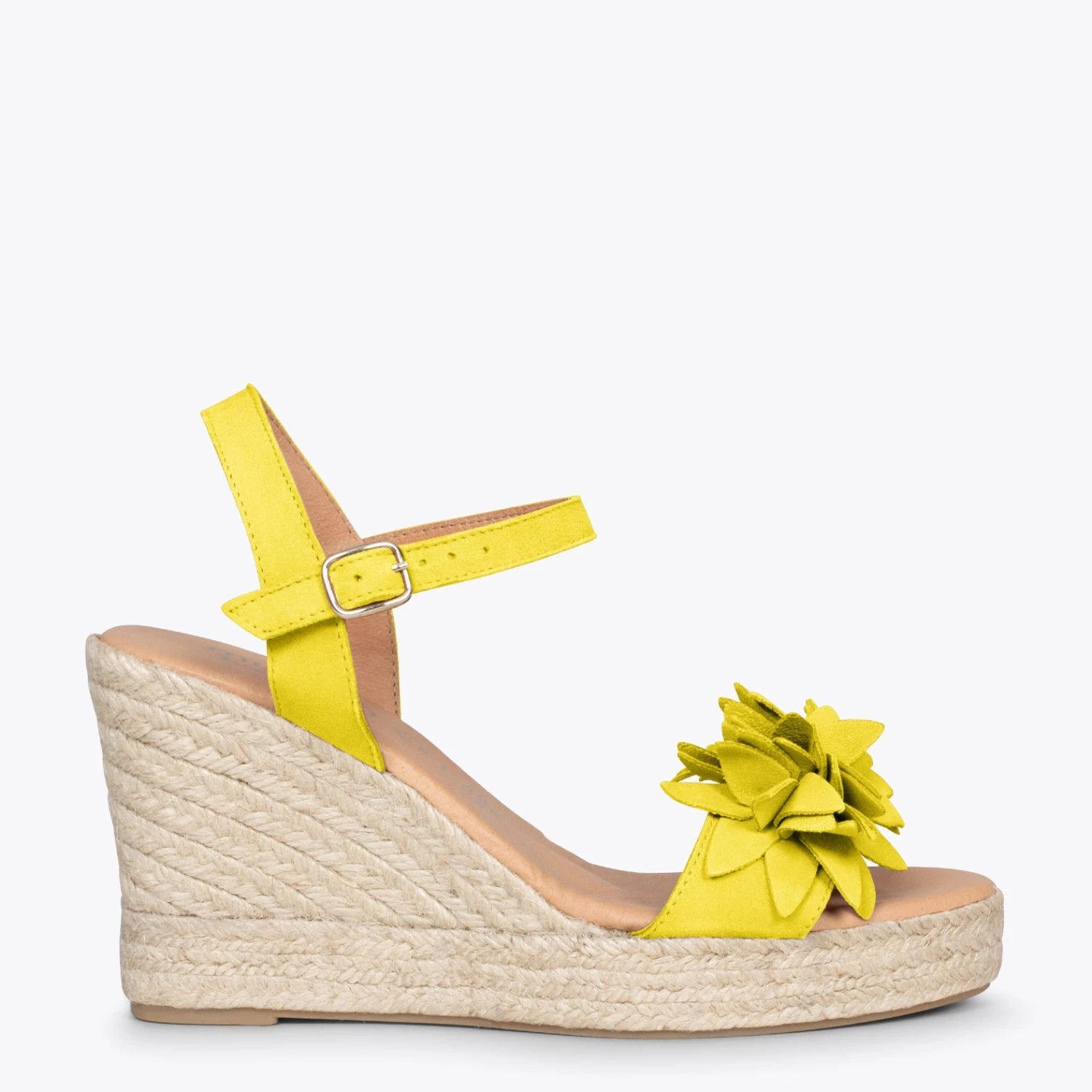 ZAHARA - Espadrilles Hautes Avec Fleurs JAUNE