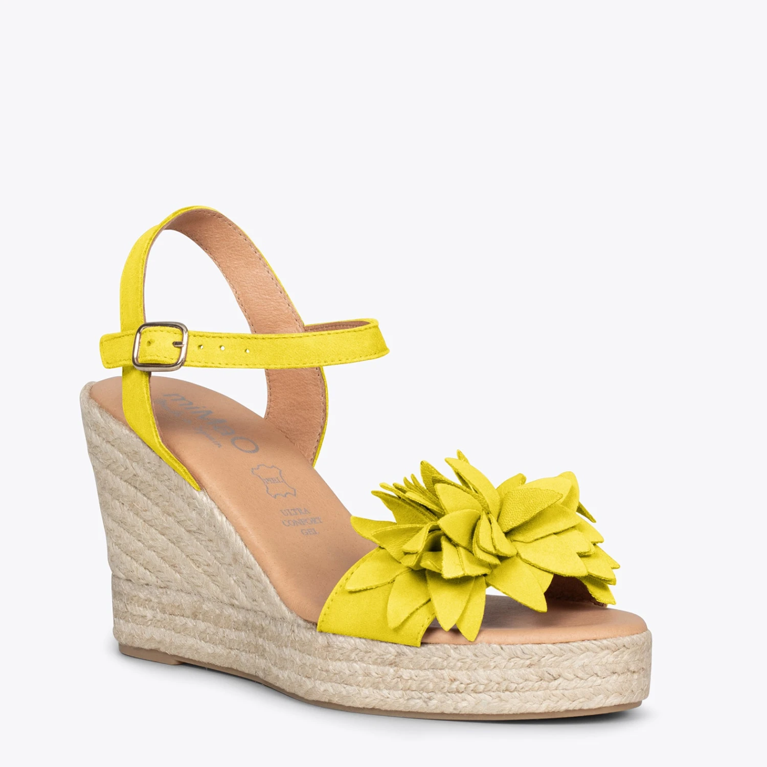 ZAHARA - Espadrilles Hautes Avec Fleurs JAUNE – Image 4