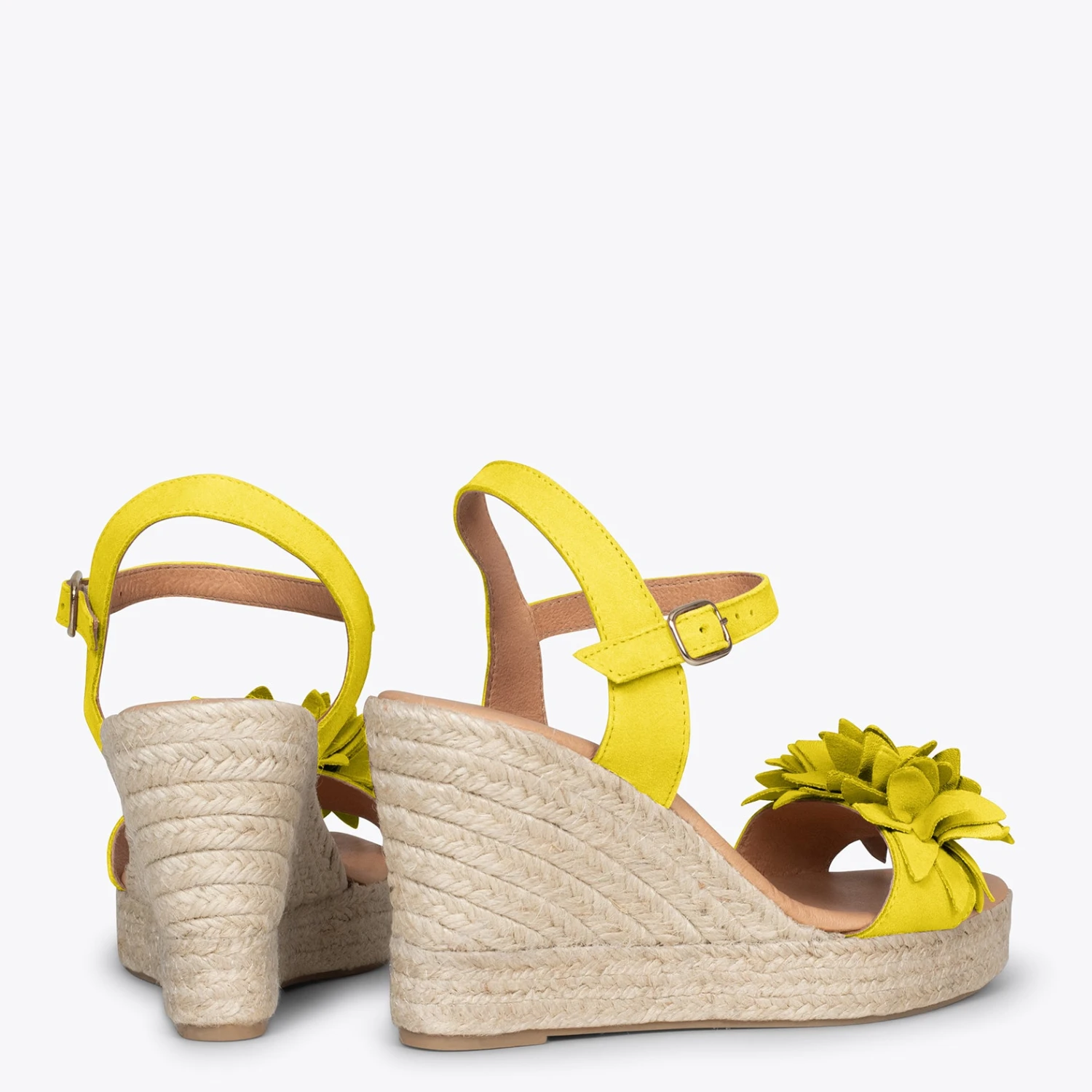 ZAHARA - Espadrilles Hautes Avec Fleurs JAUNE – Image 3