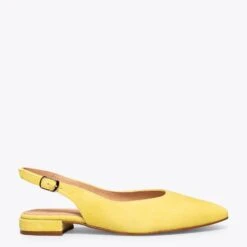 BRUNCH - Chaussure Plate En Cuir Sans Talon JAUNE