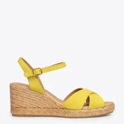 CALPE - Espadrilles Artisanales à Lanières Croisées CITRON