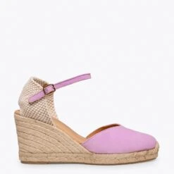 NERJA – Espadrilles à Talon Haut MAUVE