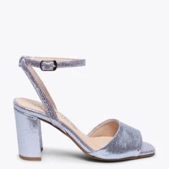 LUNE- Sandale Métallisée MAUVE à Talon