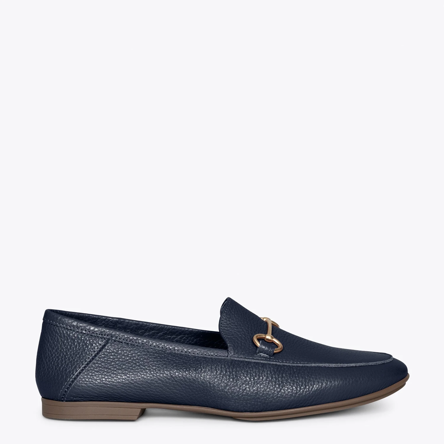 STYLE – Mocassins En Cuir Avec Détail Métallique BLEU MARINE