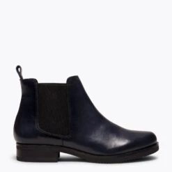 CHELSEA - Bottine Chelsea En Cuir BLEU MARINE