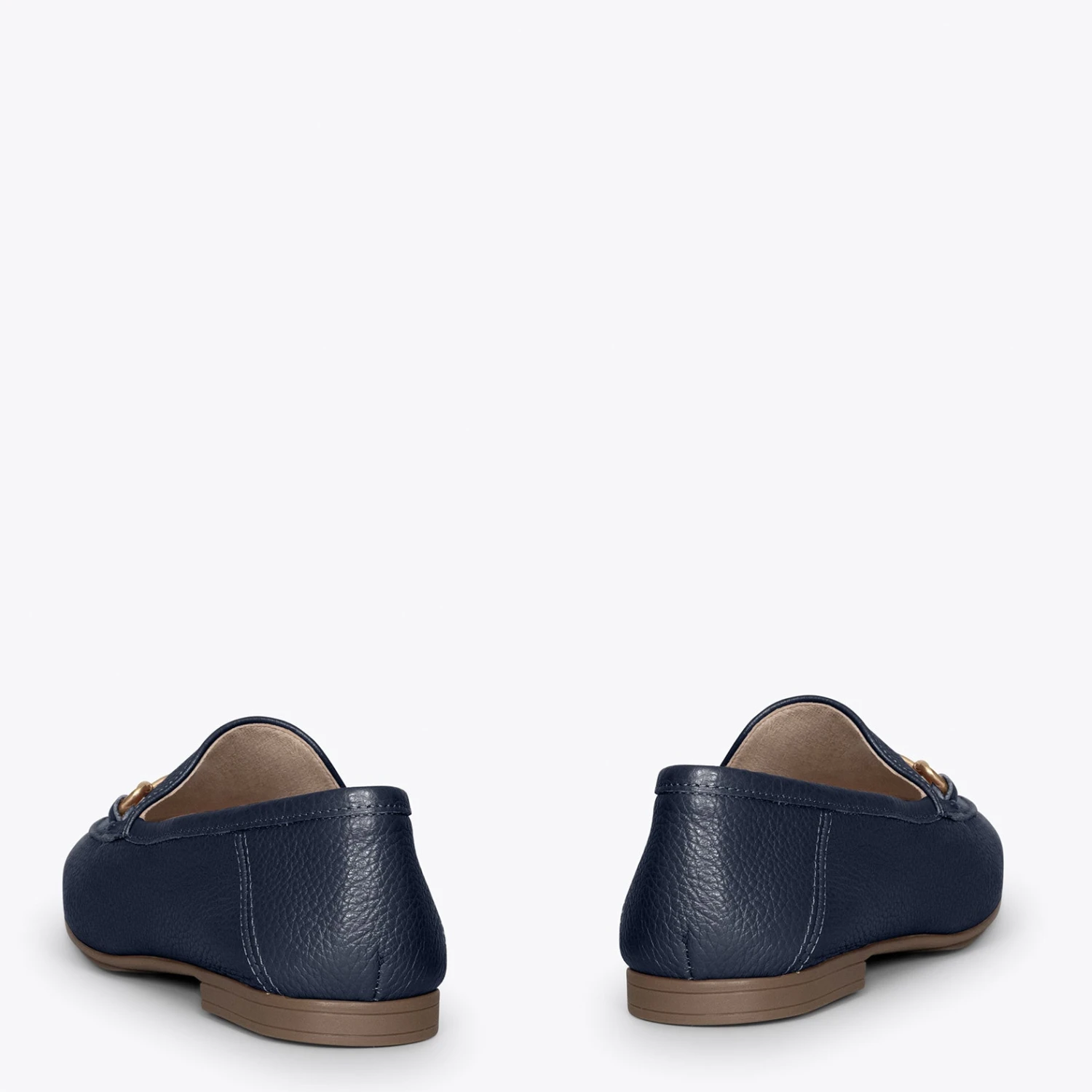 STYLE – Mocassins En Cuir Avec Détail Métallique BLEU MARINE – Image 3