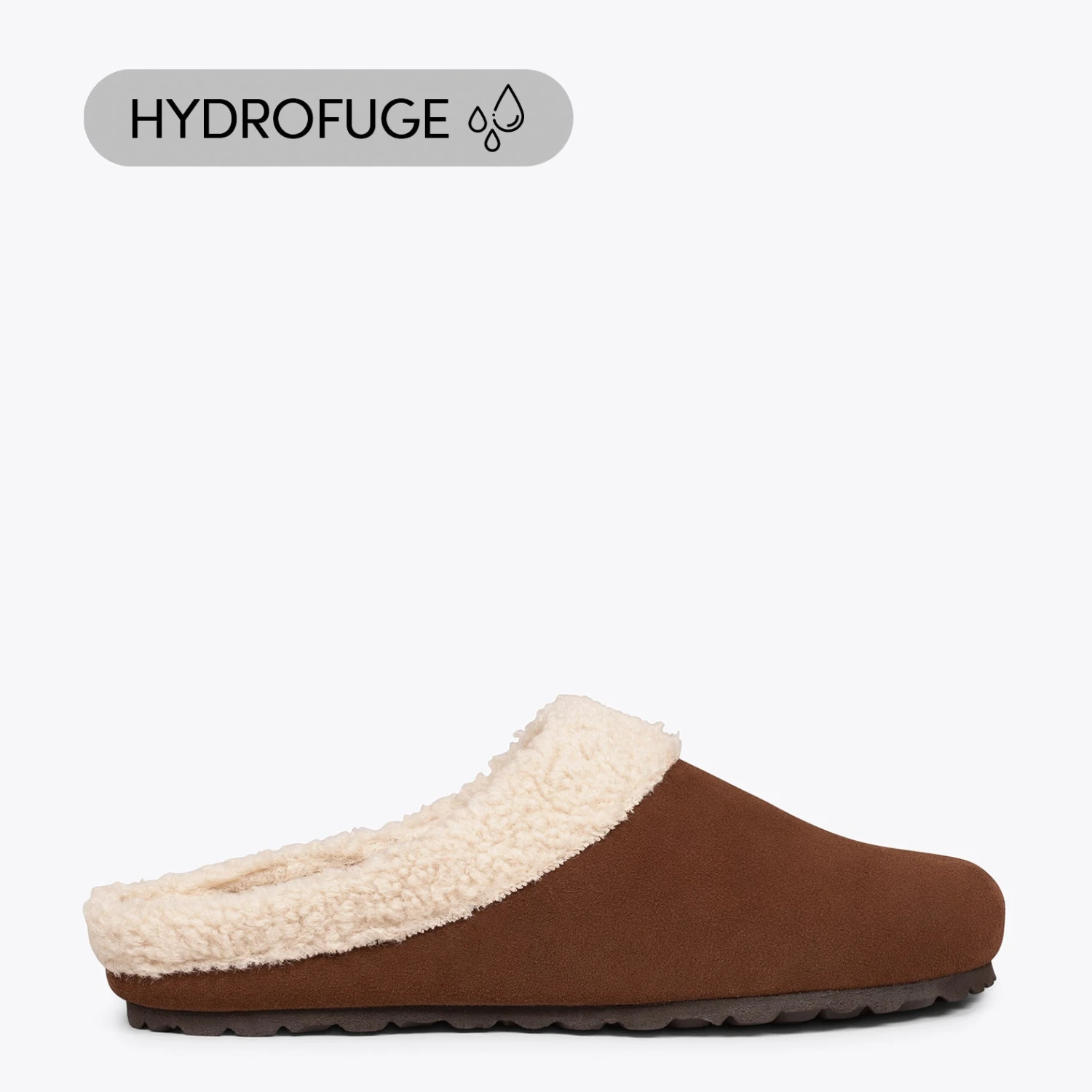 DREAM HOME - Pantoufles Avec Fourrure Pour Hommes MARRON