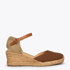 ALTEA - Espadrilles à Semelle Compensée En Cuir MARRON