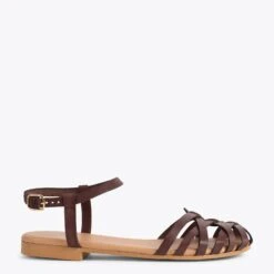 BEACH - Nu-pieds Plats MARRON