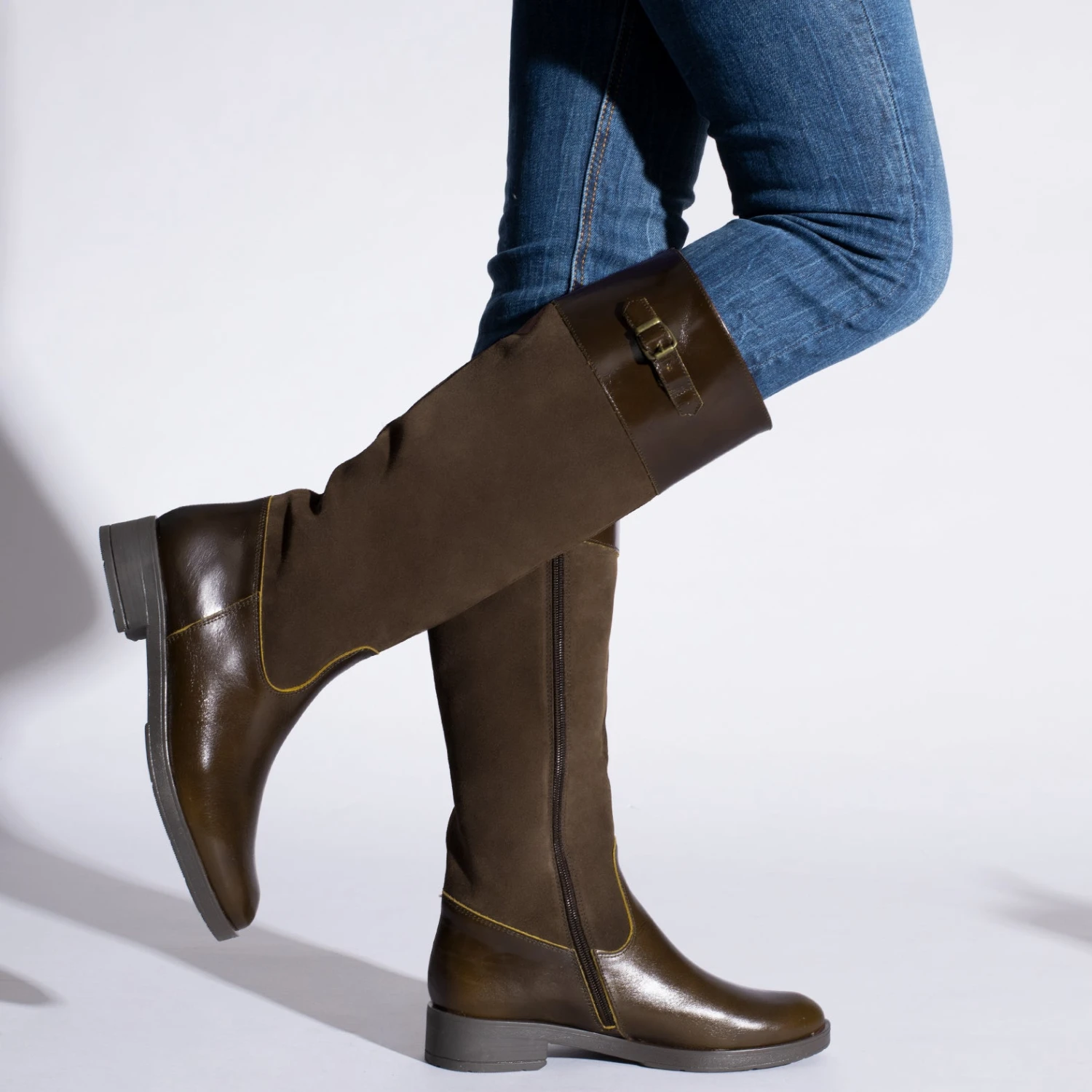 AMAZONE - Bottes Hautes MARRON Style Ă©questre â Image 6