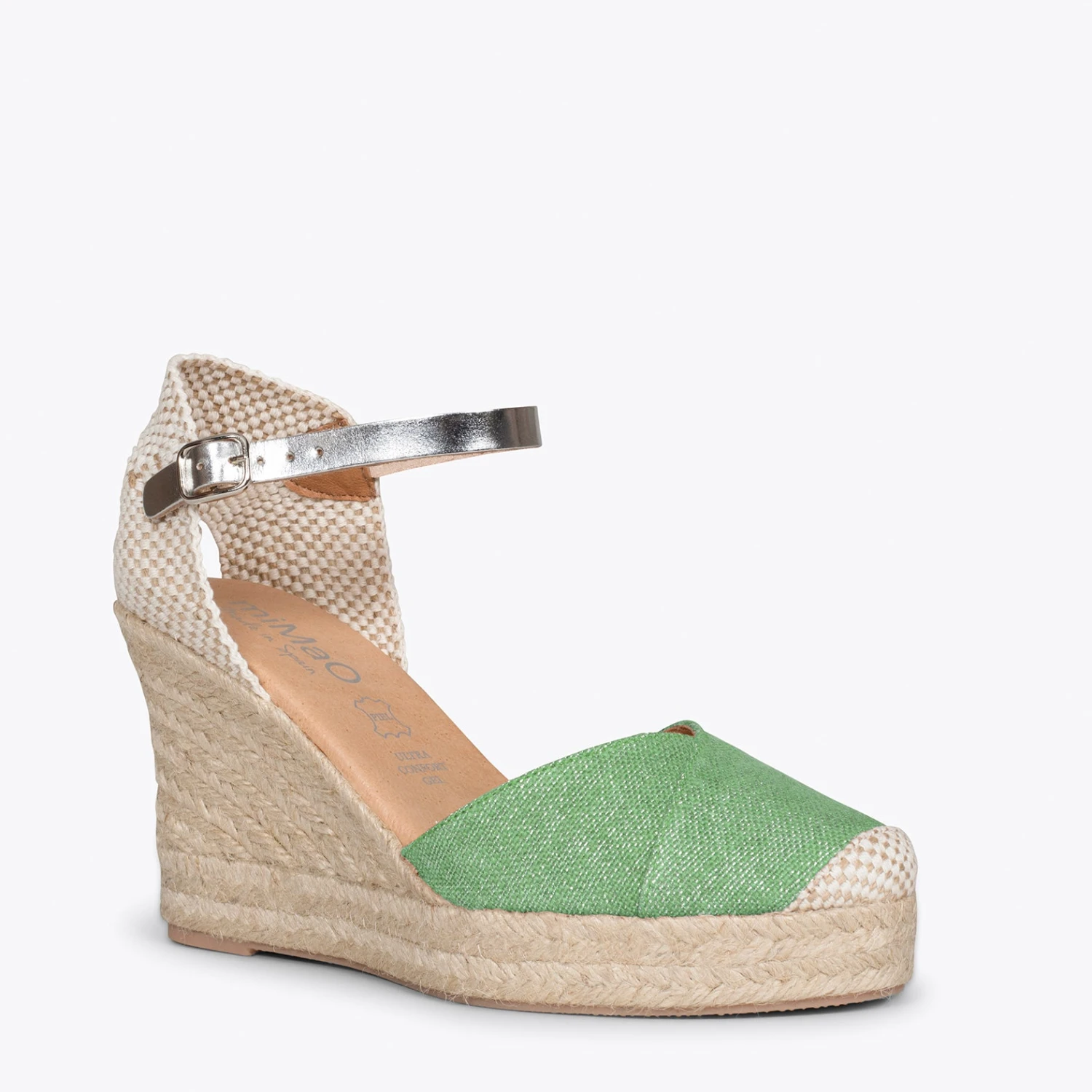 CONIL - Espadrilles VERT En Lin Métallisé – Image 4