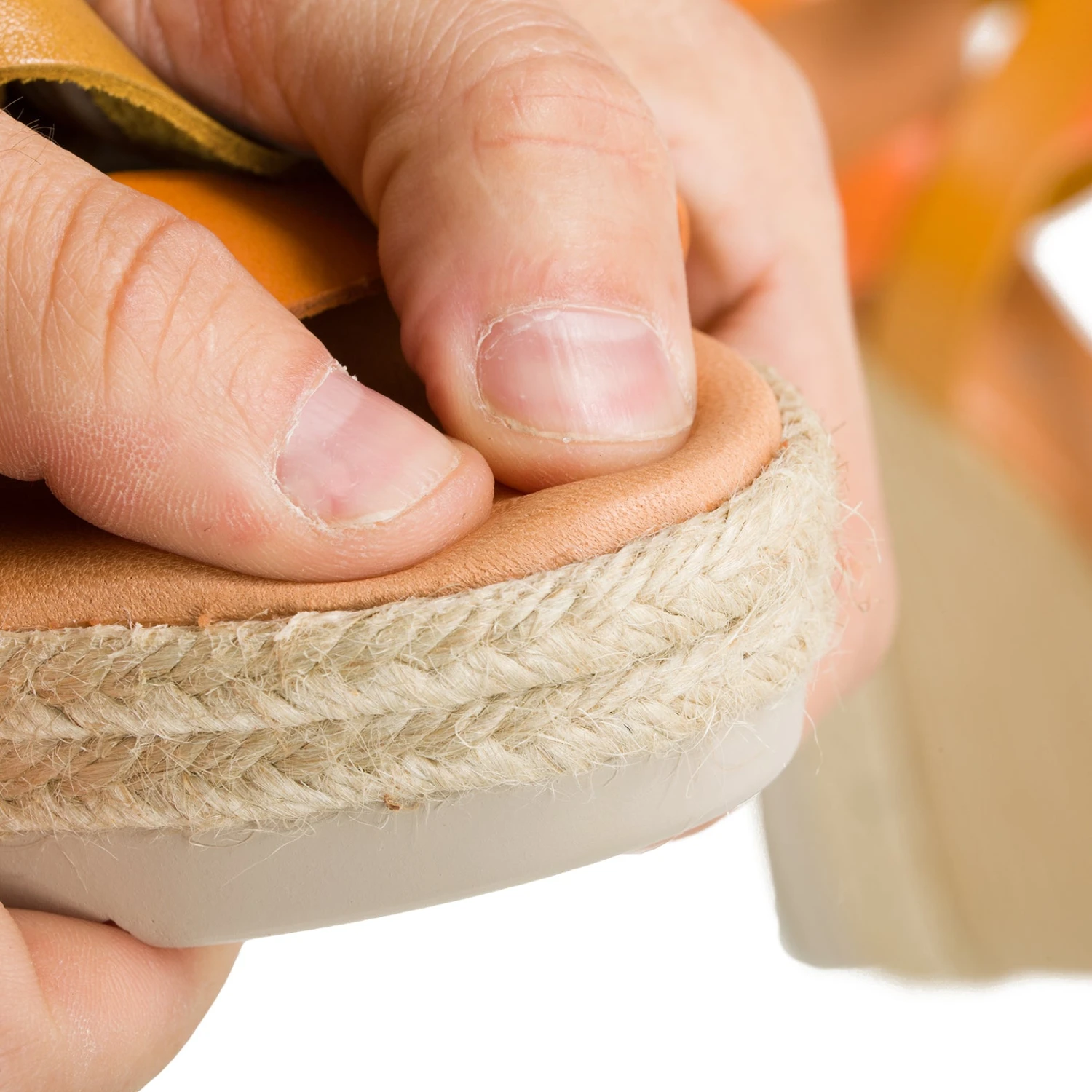 COULEUR - Sandale Compensée à Bandes Tricolores CAMEL – Image 6