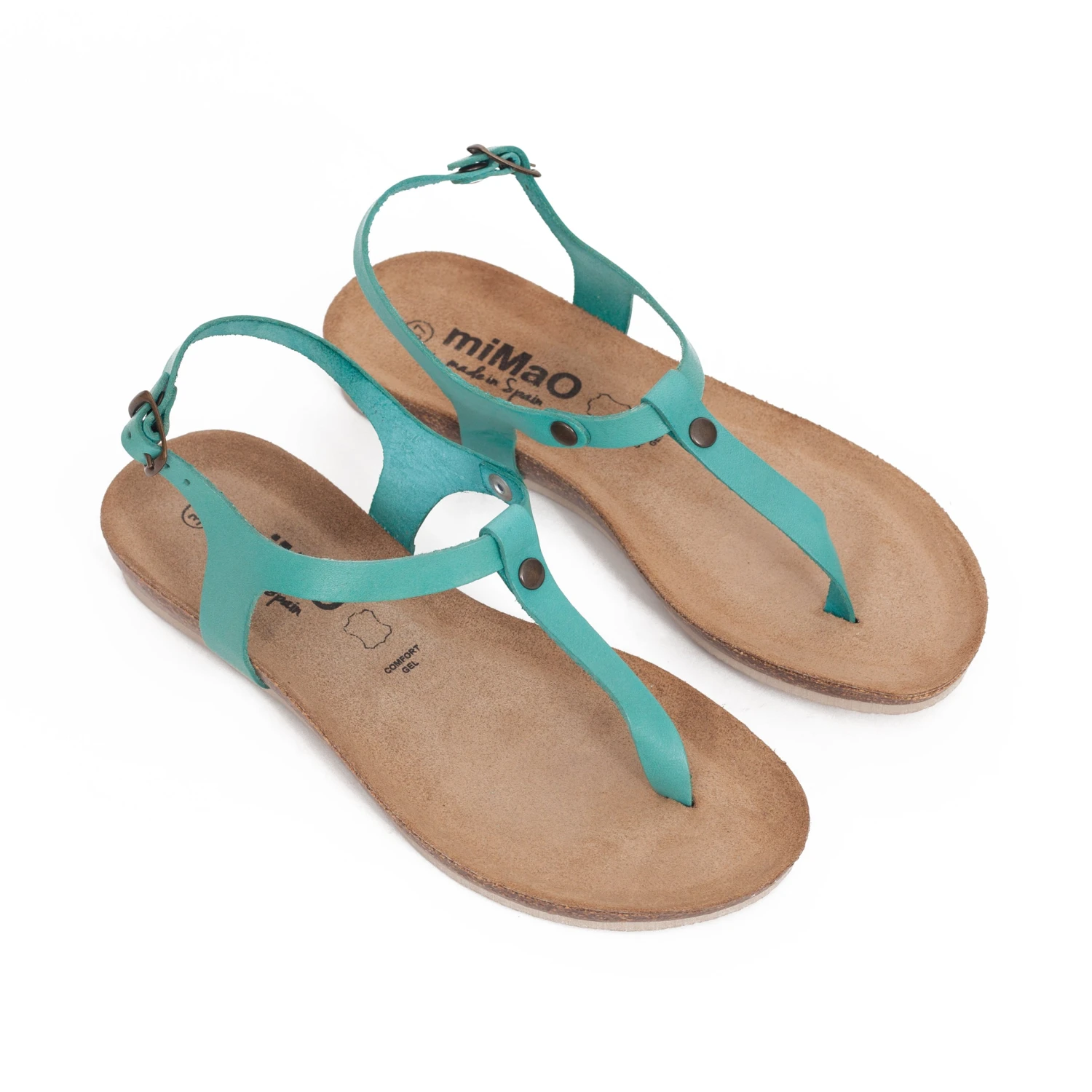 Sandales Plates Entre-doigt Bio Confort Turquoise – Image 2