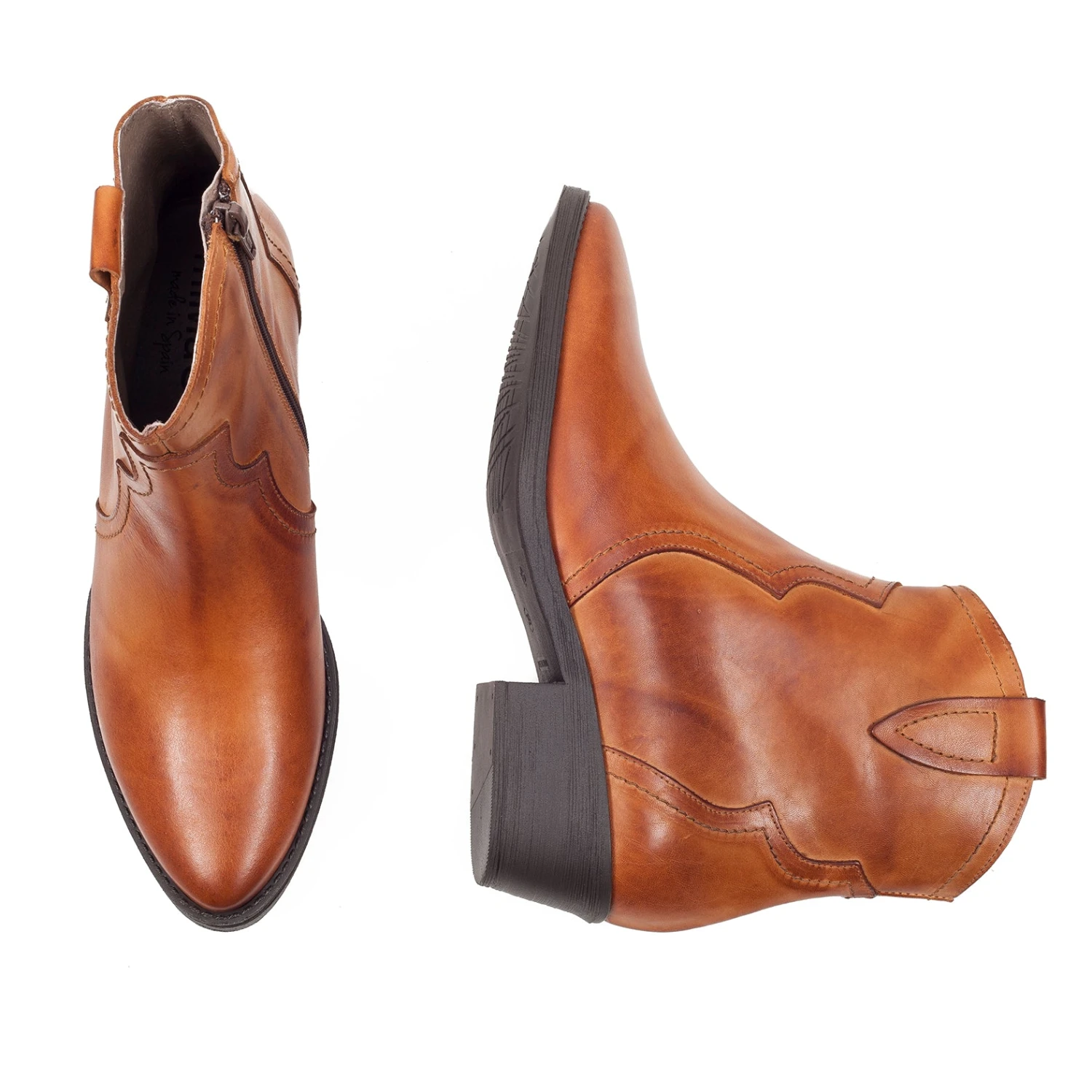 COW-BOY - Bottine Cowboy Pour Femme CAMEL – Image 2