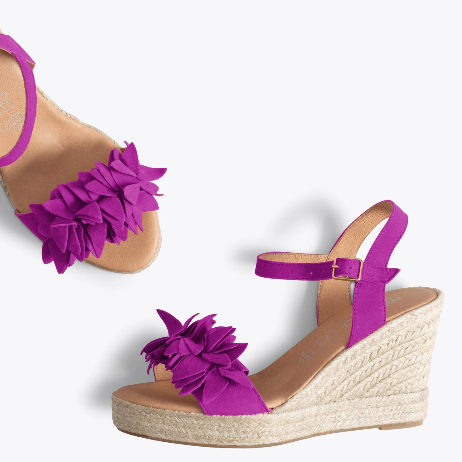 ZAHARA - Espadrilles Hautes Avec Fleurs VIOLET – Image 2