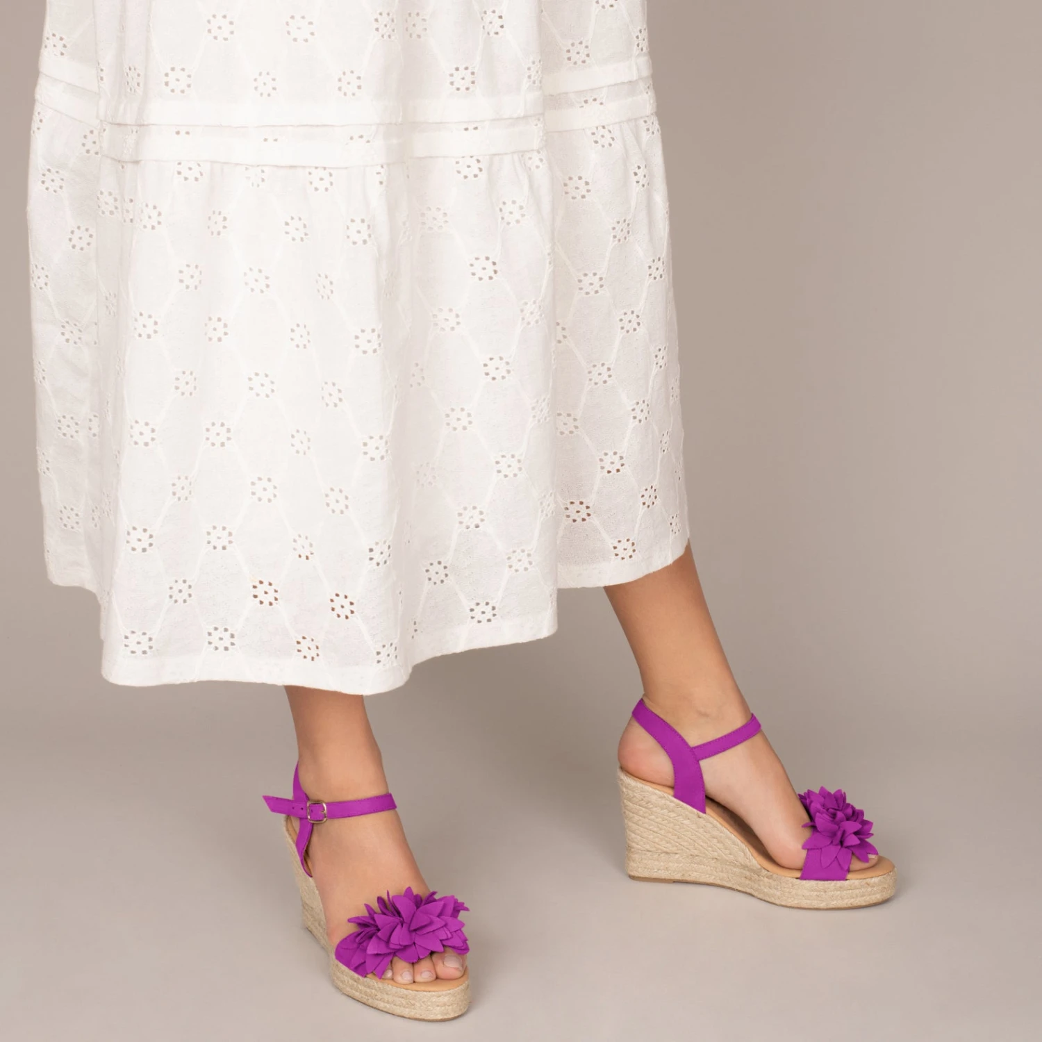 ZAHARA - Espadrilles Hautes Avec Fleurs VIOLET – Image 6