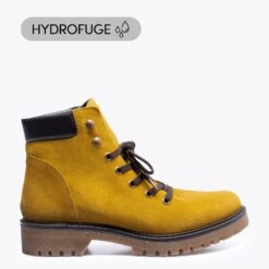 AVIATOR - Bottine MOUTARDE Avec Ornement Trecking (hydrofuge)