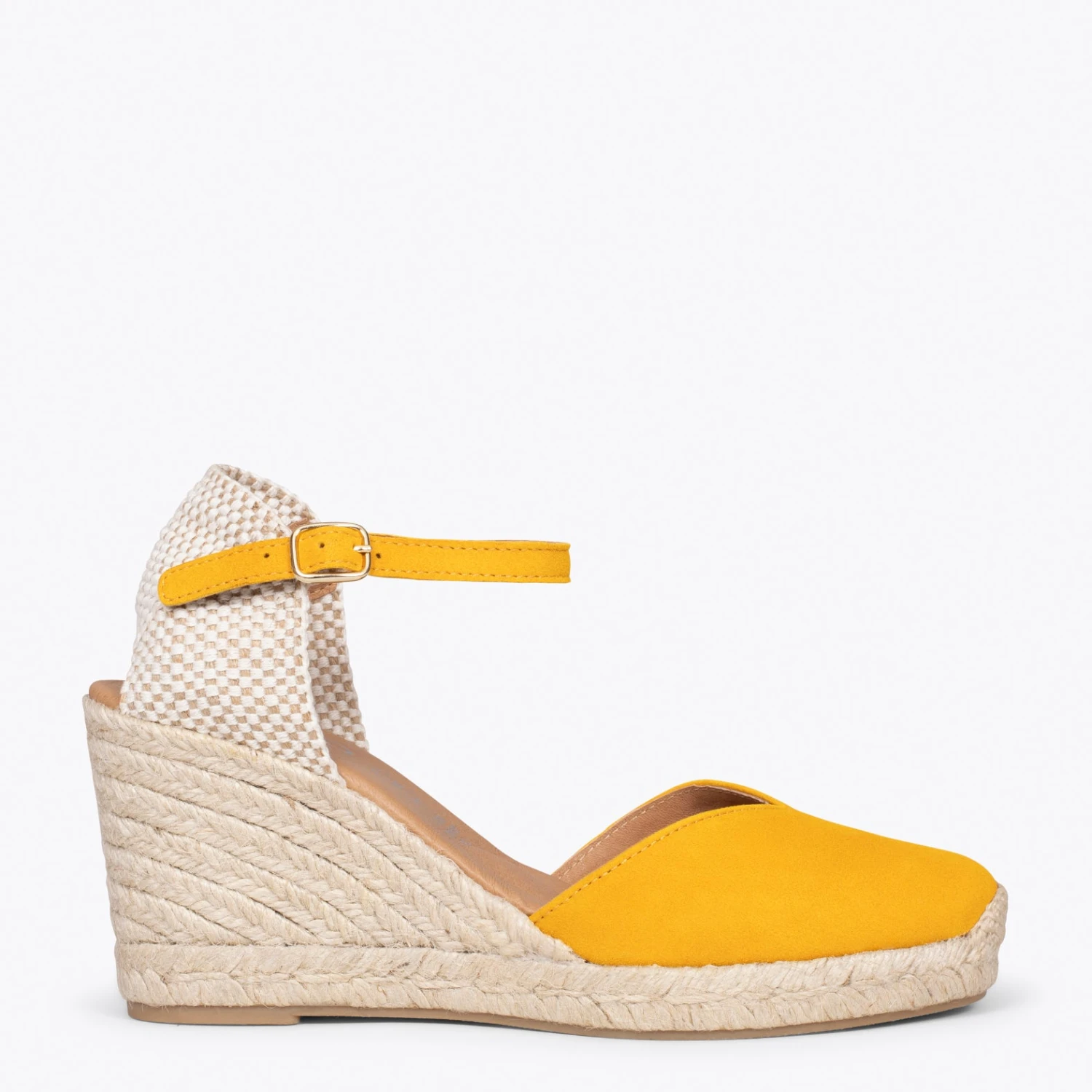 NERJA – Espadrilles à Talon Haut MOUTARDE