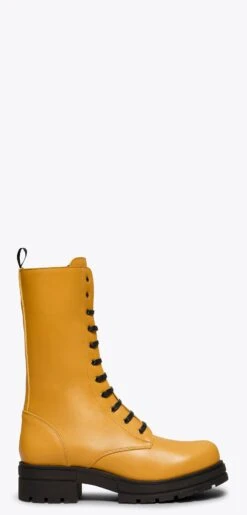 ARMY - Botte Militaire Haute MOUTARDE Ă Lacets