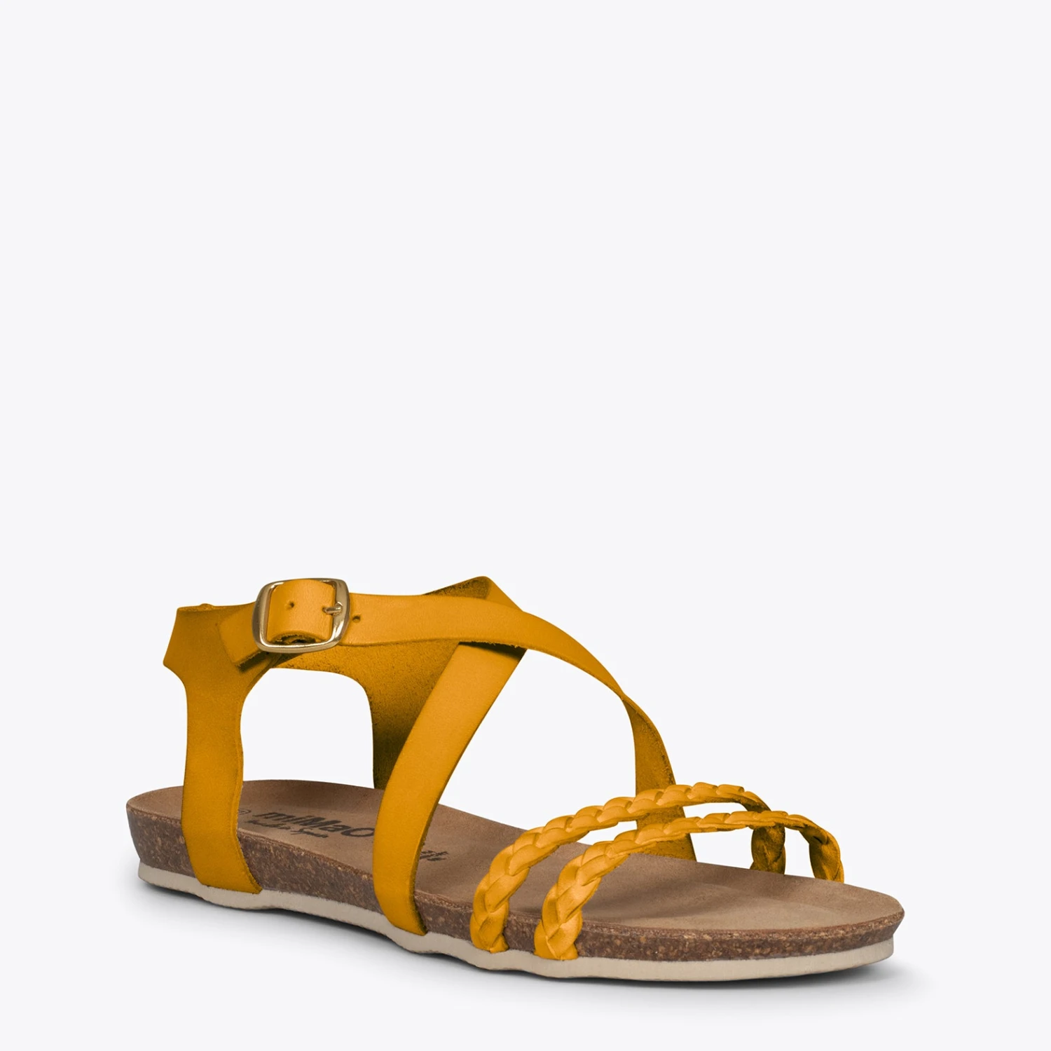 INDIE – Nu-pieds à Brides Croisées MOUTARDE BIO – Image 4