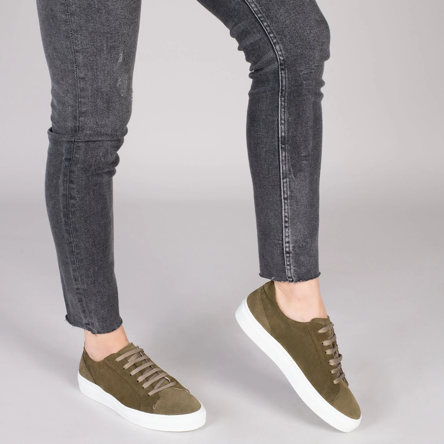 ENJOY – Sneakers En Cuir Nubuck VERT – Image 6