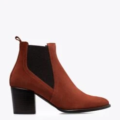 JEANS- Bottine à Talon TERRACOTA