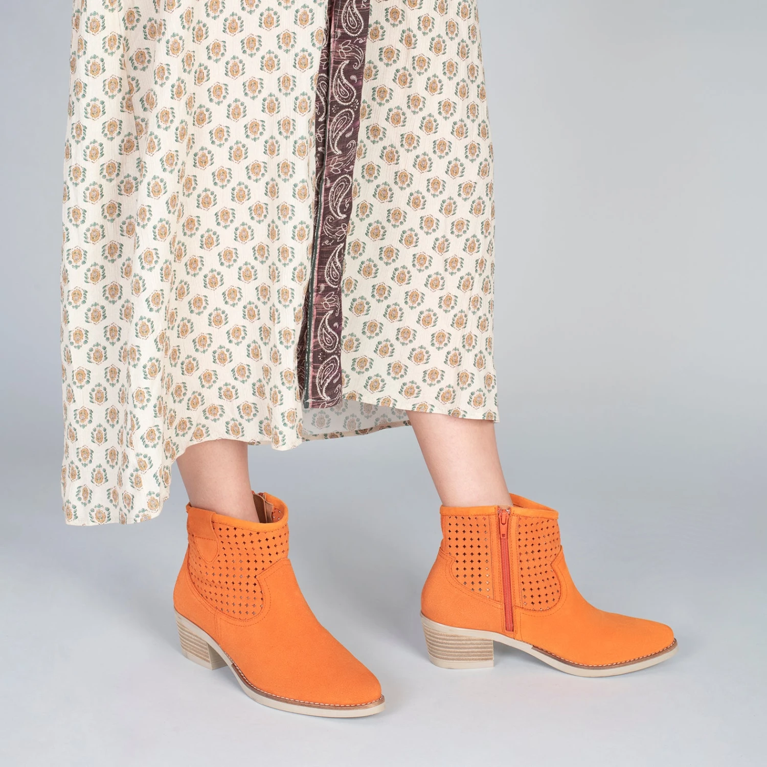 HOUSTON –Bottines Western ORANGE – Image 6
