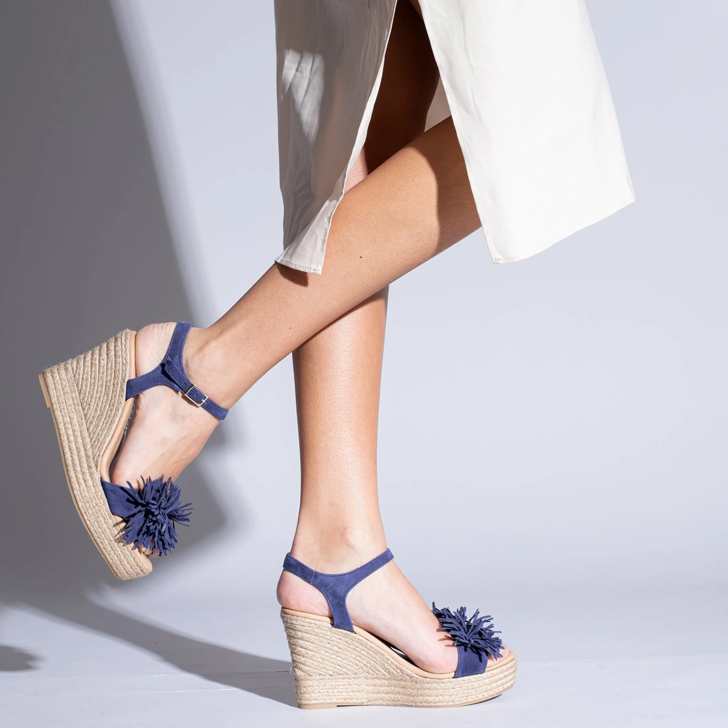 ZAHARA - Espadrilles Compensées Et Avec Pompons BLEU MARINE – Image 6