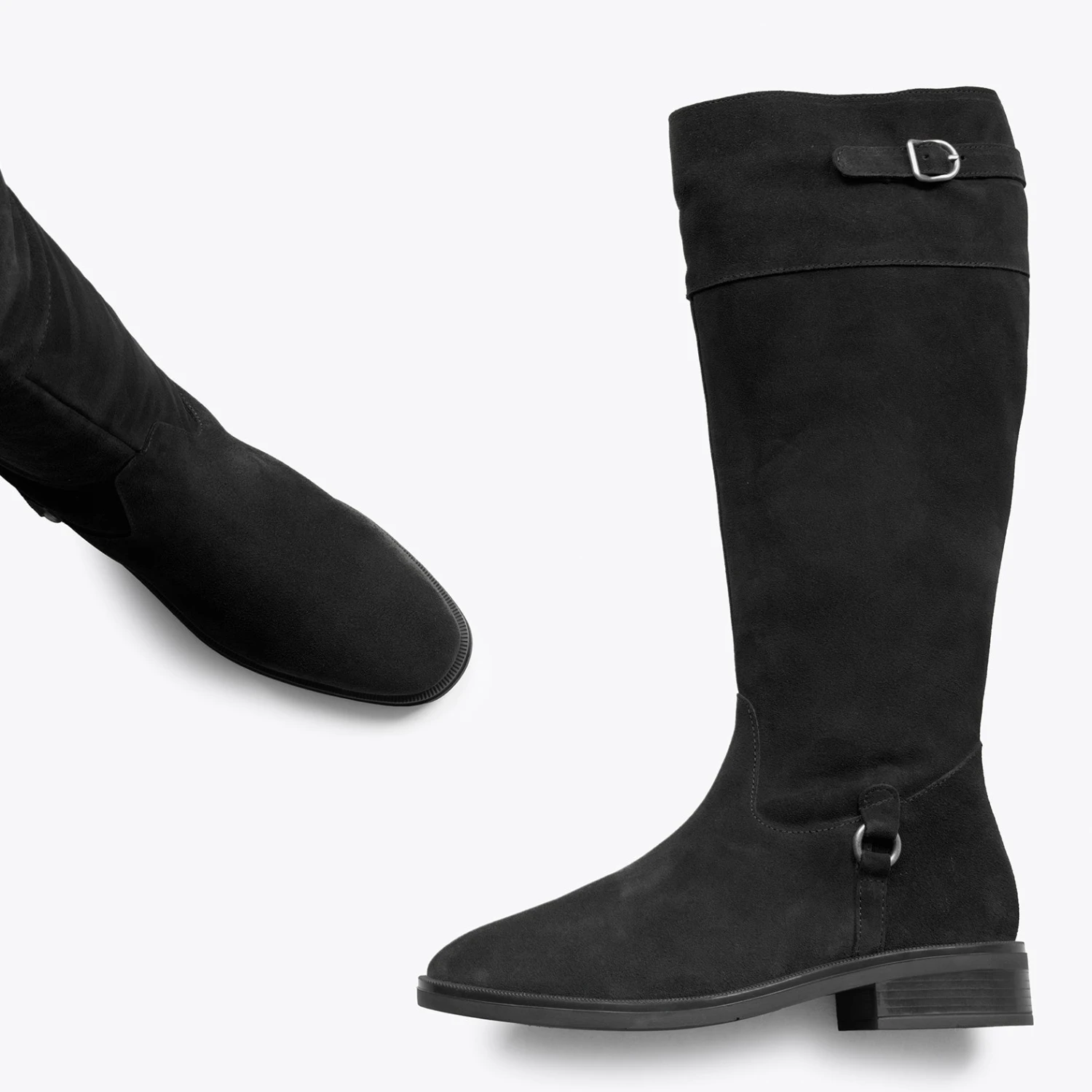 VIRGINIA – Bottes Hautes Pour Femme Avec Boucle NOIR – Image 2