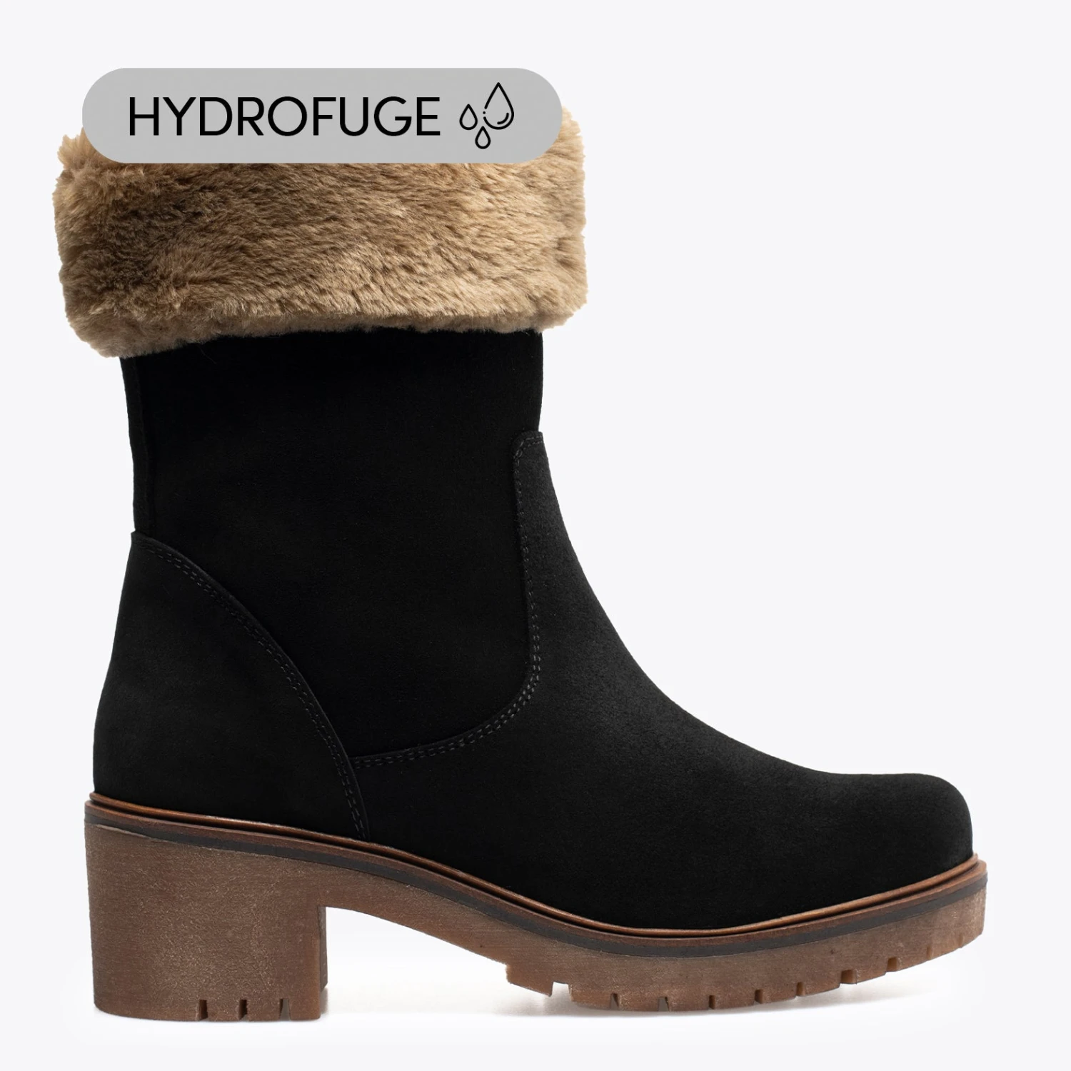 POLAIRE- Bottes Hydrofuges Type Après-Ski NOIR
