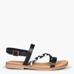 ASTER - Sandales Plates Avec Boucle NOIR