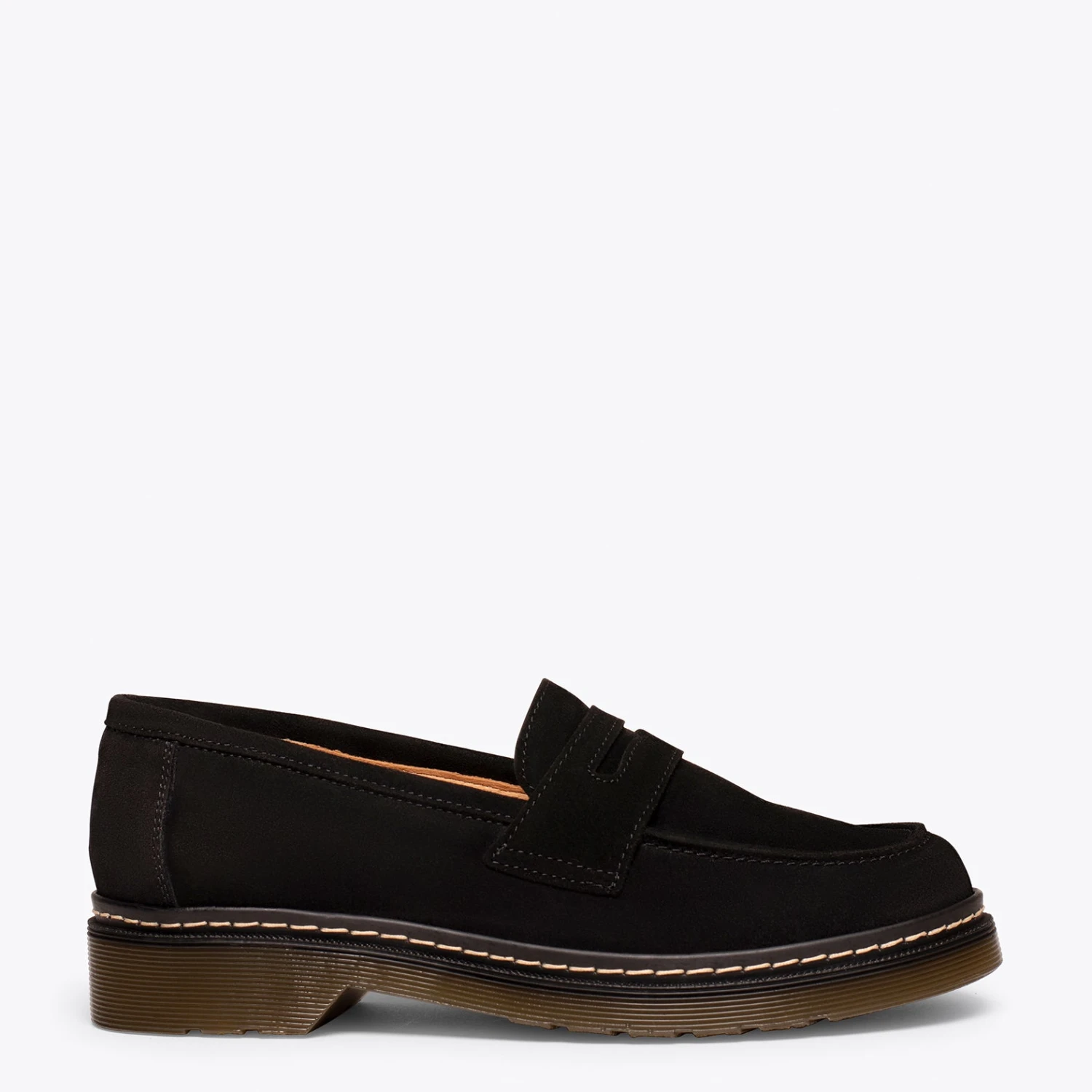 BRIXTON - Mocassin Cuir NOIR Avec Détail En Forme De Masque