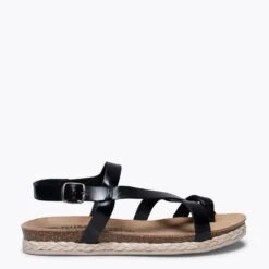 INDIE - Sandale BIO NOIR Avec Lanières