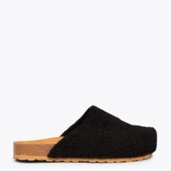 DREAMING - Chaussons Fourrure Mouton NOIR