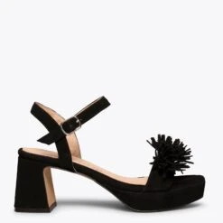 POMPON - Sandale NOIR Habillée à Franges