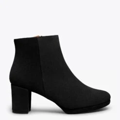 24 H - Bottine à Talon Moyen NOIR Avec Plateforme