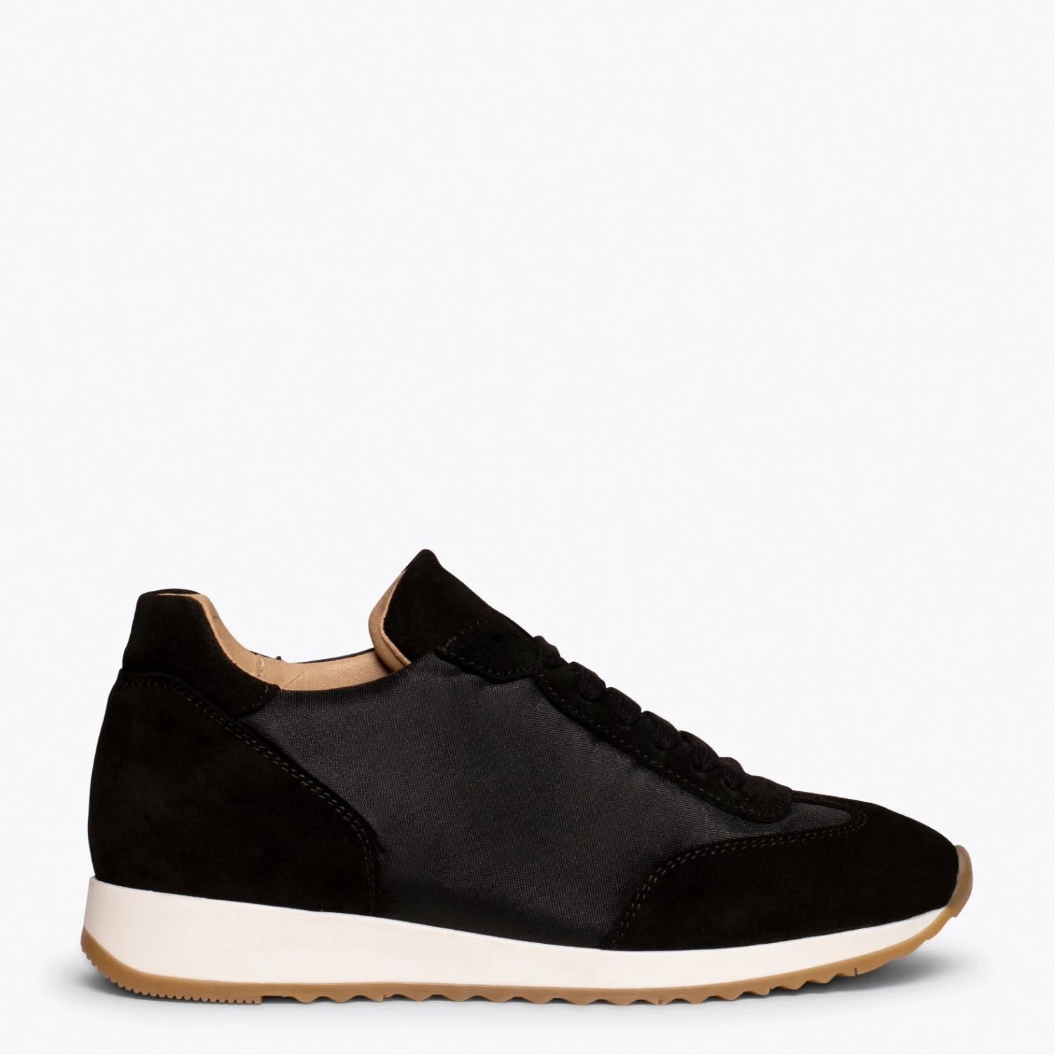 CASUAL - Sneakers Cuir NOIR Et Nylon