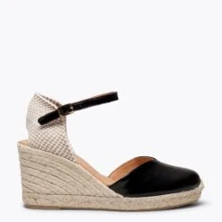 NERJA VERNI – Espadrilles Compensées Talon Haut Avec Boucle NOIR