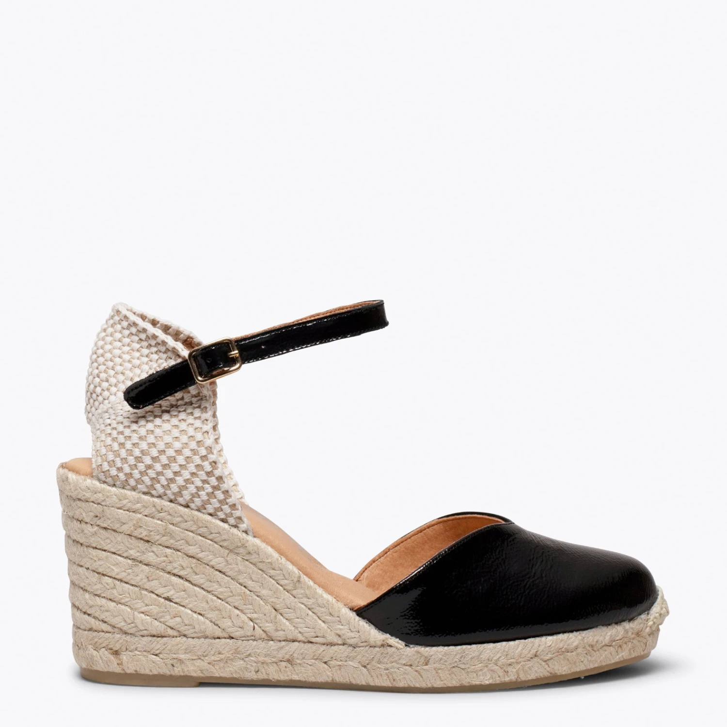 NERJA VERNI – Espadrilles Compensées Talon Haut Avec Boucle NOIR