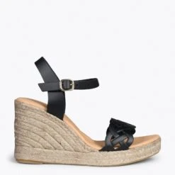 OASIS – Espadrilles à Tige Tressée NOIR
