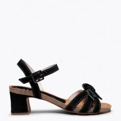 CASUAL - Sandale à Talon Haut BIO NOIR